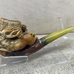 Meerschaum deer pipe with acrylic stem