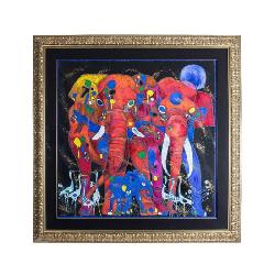 Lot # Tiefeng Jiang Serigraph - Elephant Family
