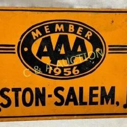1956 AAA Member License Plate Signs, Winston-Salem