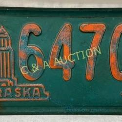 Nebraska 1940 License Plate with Embossed Capitol