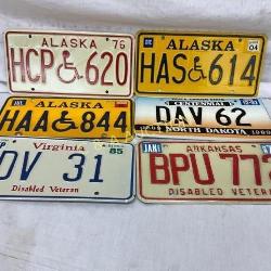 6 U.S. License Plates Featuring Disabled Veteran T