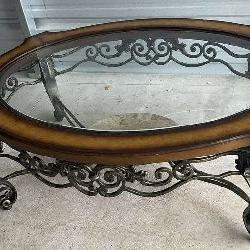 Glass Top Metal Frame Coffee Table