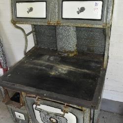 Gray Enamelware Wood Cook Stove