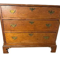 18TH CENT. AMERICAN WALNUT INLAID 3 DRAWER CHEST