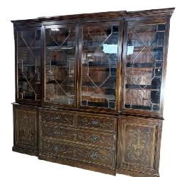 18TH CENT. MONUMENTAL PAINT DECORATED BREAKFRONT