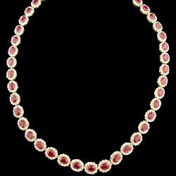 14K YG OSCAR FRIEDMAN RUBY AND DIAMOND NECKLACE