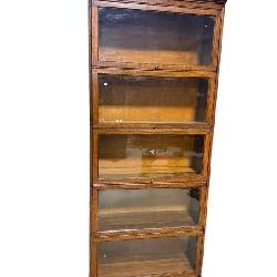 OAK 5 STACK LAWYERS BOOKCASE