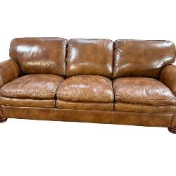 LA-Z-BOY BROWN LEATHER SOFA