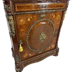 FRENCH MARBLE TOP BRONZE ADORNED COMMODE