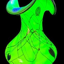 RARE FENTON URANIUM IRIDESCENT HANGING HEARTS
