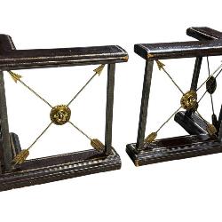 MAITLAND SMITH LEATHER ADORNED 2 PC FIREPLACE