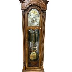 HOWARD MILLER 9 TUBE INLAID GRANDFATHER CLOCK