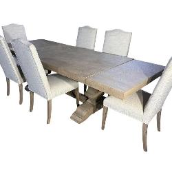 POTTERY BARN OAK TABLE AND 6 CHAIRS
