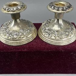 Godinger 2pcs Silver Plate Candlestick Holders