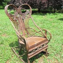 Antique Bentwood Sculpted Twig Wood Rocking Chair