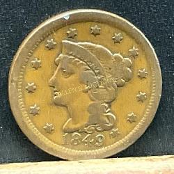 1849 Large Cent Copper Coin