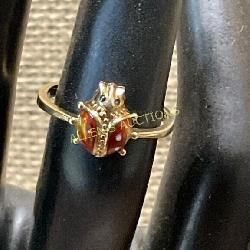 14 KT Yellow Gold Enamel Ladybug Ring