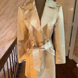 Cahce Gold Trench Coat Sheen Finish
