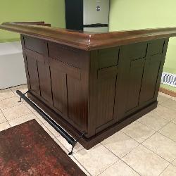 Home Bar - Corner Design, 2 Piece, L Shape Wood Bar