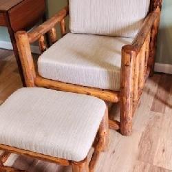 log chair and ottoman