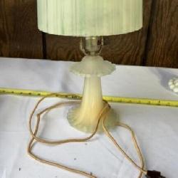 FROSTED GLASS TABLE LAMP with Scalloped
