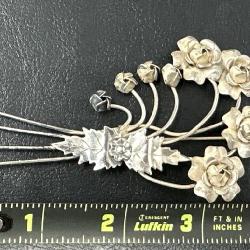 Vintage Sterling Flower Brooch 16.68 grams