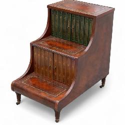 Antique Style Library Steps w/ Faux Books