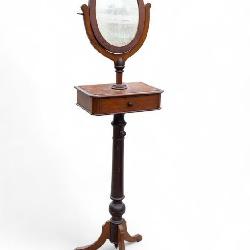 Victorian Walnut Vanity Mirror w/ Drawer