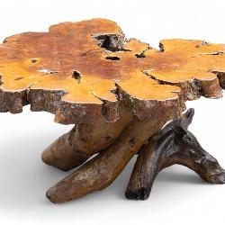 Cyprus or Cedar Live-Edge Coffee Table