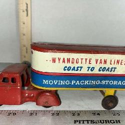 Wyandotte 1950s Van Lines Coast to Coast Trailer Truck Pressed Steel