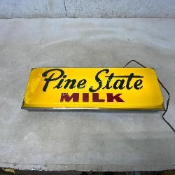 Illuminated Pine State Milk Sign