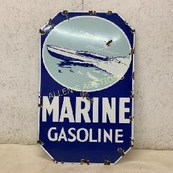 Porcelain Marine Gasoline Advertising Sign