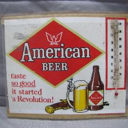 Vintage Plastic American Beer Thermometer Mat