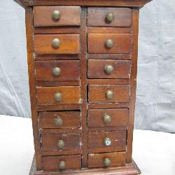 Vintage Rustic Miniature Apocatherapy Cabinet