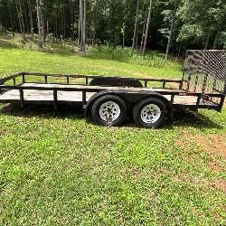 Tandem Axle Utility Trailer with Mesh Gate