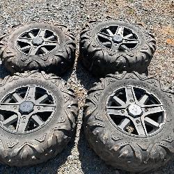 Four ATV Tires with Alloy Wheels