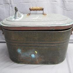 Large Antique Copper Boiler Wash Tub