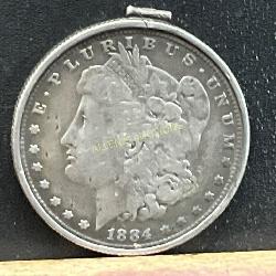 1884 Morgan Silver Dollar Pendant Coin