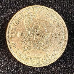 1939 Great Britain Silver One Shilling