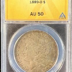 1889-O Silver Morgan Dollar AU50 ANACS