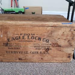 Eagle Lock Advertising Large Wood Crate