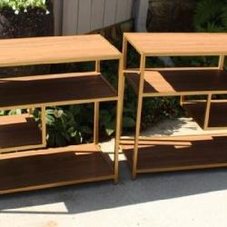 Console Shelf Tables (2) - Gold Wood