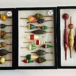 307-  3 cases of old colorful bobbers