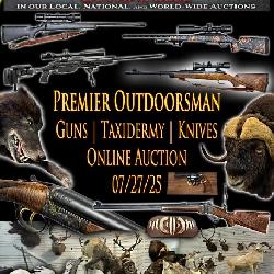 Outdoorsman Sportsman Auction with Guns Taxidermy and Knives