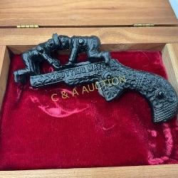 1885 Ives ‘Butting Match’ Cast Iron Cap Pistol with Original Box and Documentation