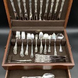 112pc Alvin Chateau Rose Flatware 107.7 troy oz