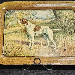 Vtg 1940 Ole Larsen Metal Lithograph Serving Tray