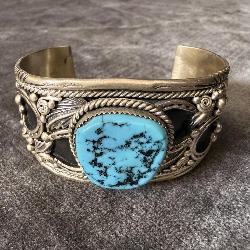 Signed Running Bear Sterling Silver Turquoise >