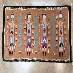 Vintage hand woven Navajo rug 37.5
