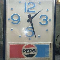 1970's Pepsi Lighted Clock Sign